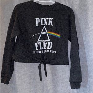 Pink Floyd cropped tied long sleeve shirt